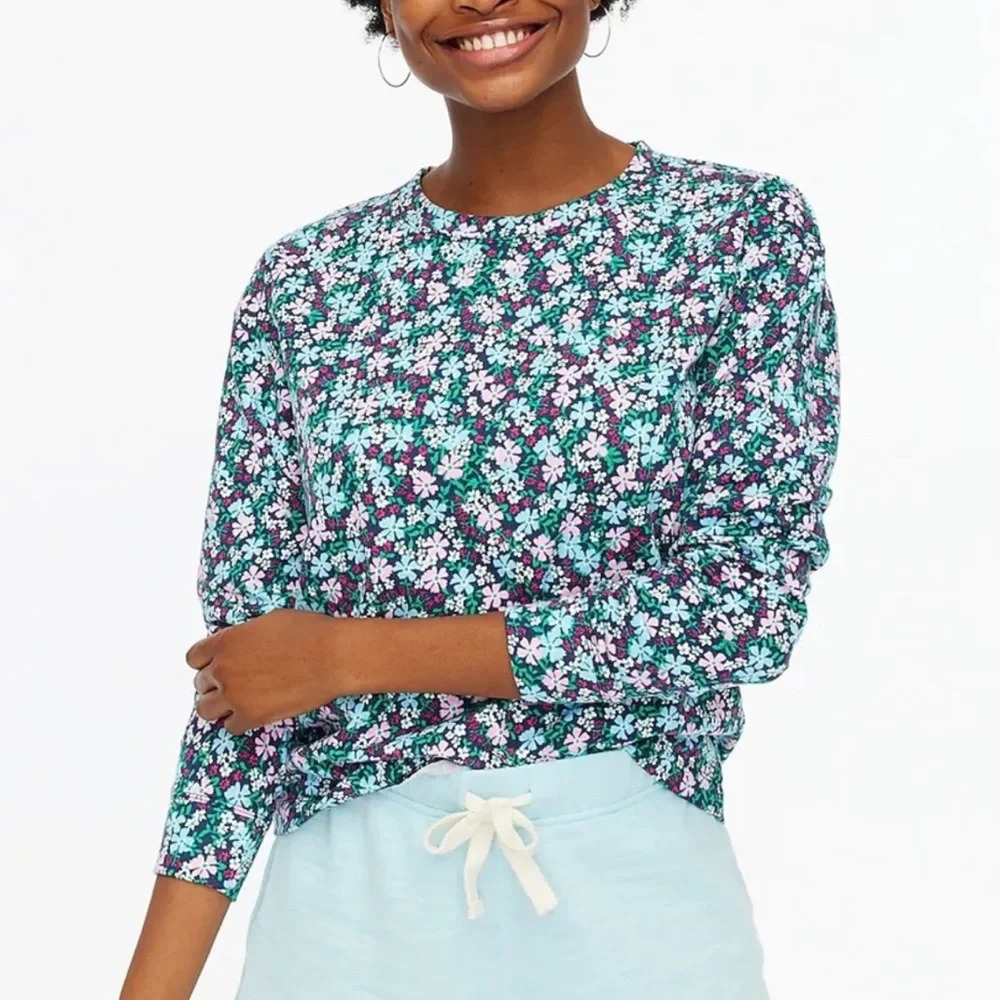 J. Crew Floral French Terry Sweatshirt